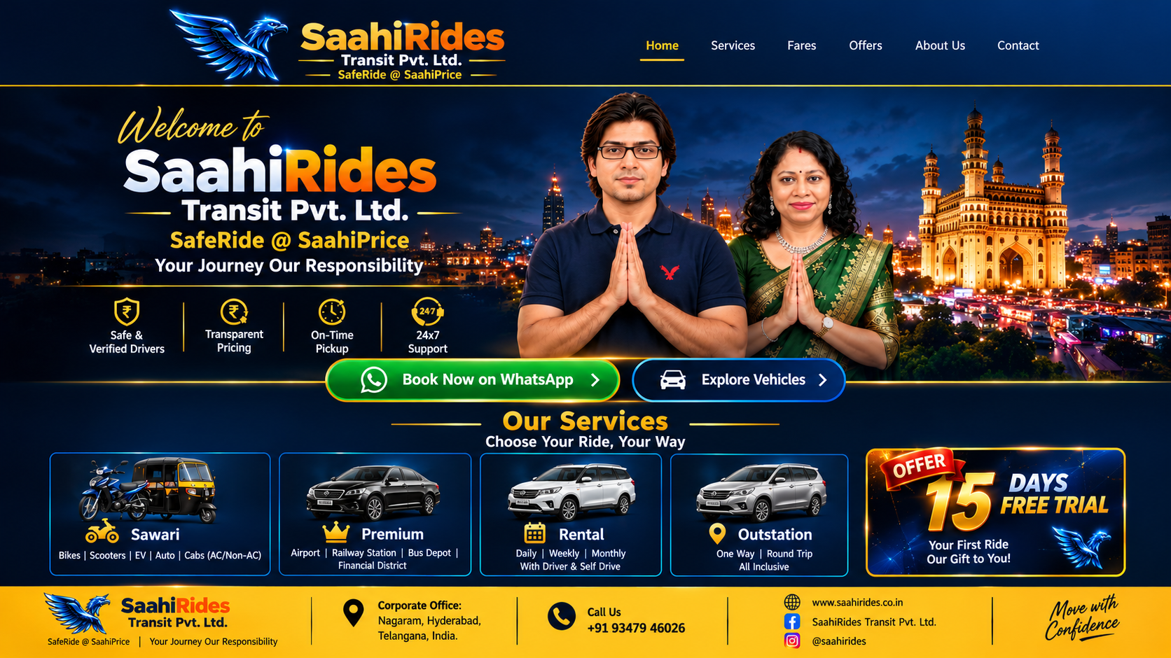 SaahiRides co-founder and HR leadership