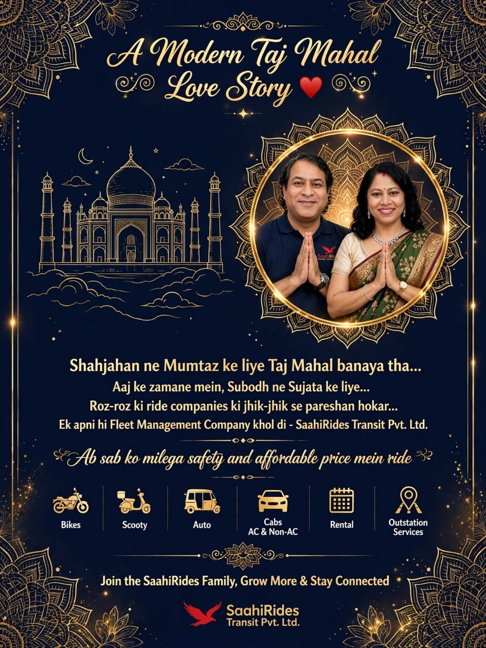 SaahiRides founders' Taj Mahal love story